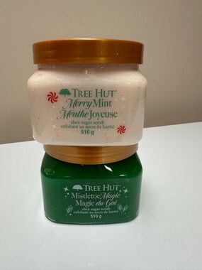 Tree Hut Merry Mint & Mistletoe Magic Shea Sugar Scrub Duo - White & Green